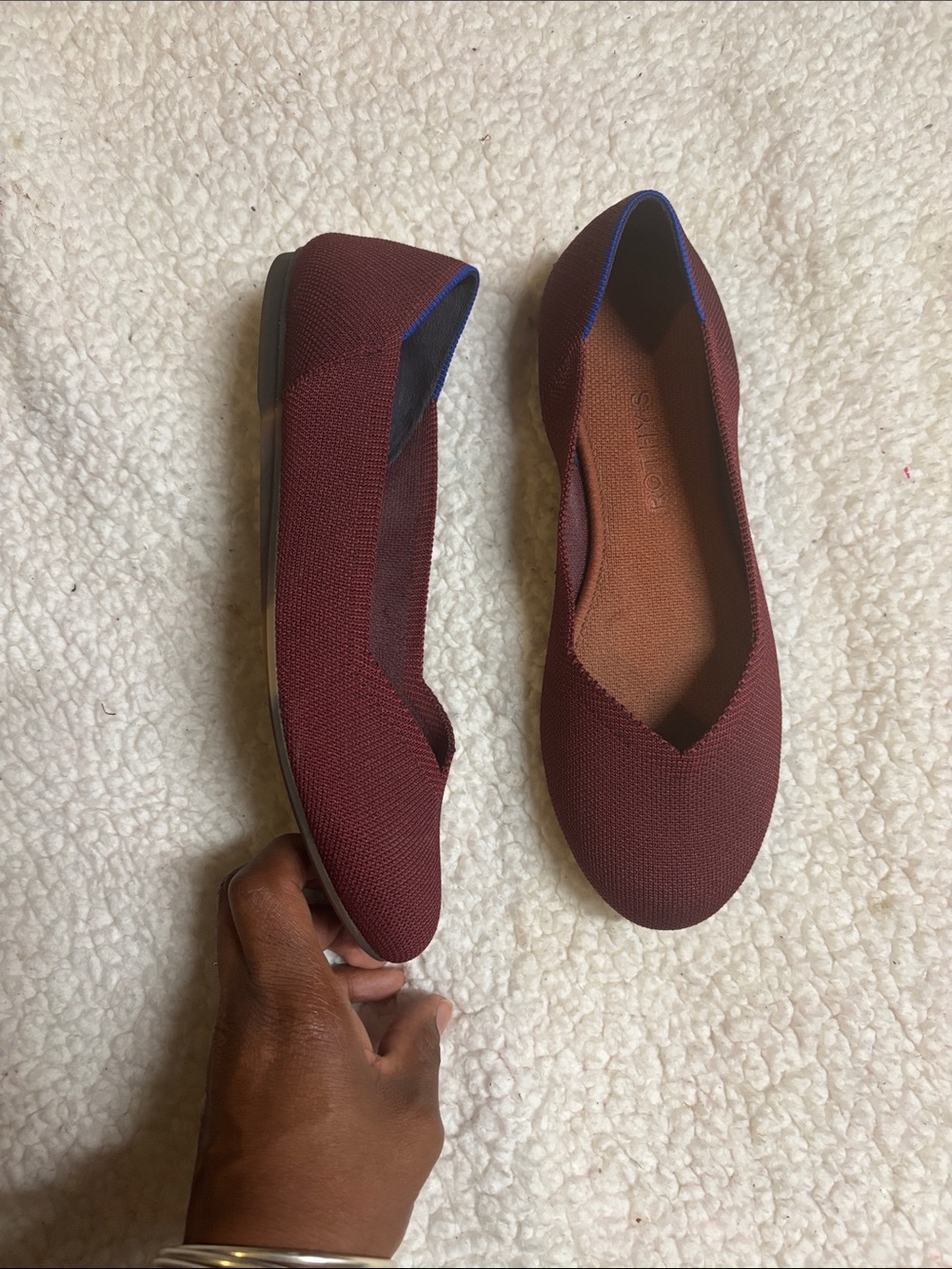 Rothy's women's knit flats size 8.5 maroon ballet - Picture 2 of 4
